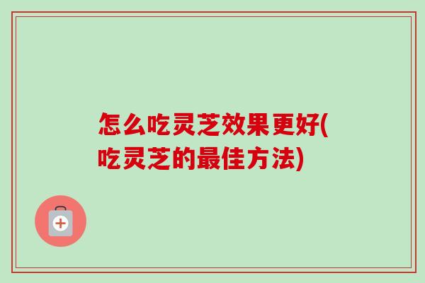 怎么吃灵芝效果更好(吃灵芝的最佳方法)