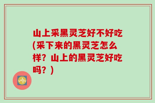 山上采黑灵芝好不好吃(采下来的黑灵芝怎么样？山上的黑灵芝好吃吗？)