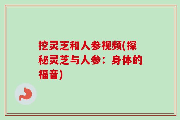 挖灵芝和人参视频(探秘灵芝与人参：身体的福音)