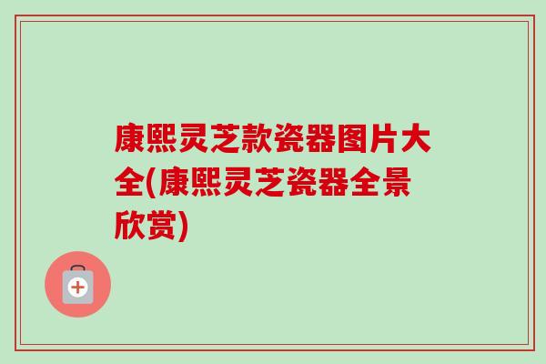 康熙灵芝款瓷器图片大全(康熙灵芝瓷器全景欣赏)