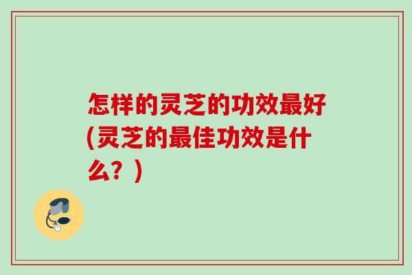 怎样的灵芝的功效最好(灵芝的最佳功效是什么？)
