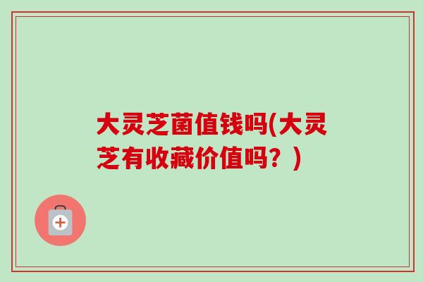 大灵芝菌值钱吗(大灵芝有收藏价值吗？)