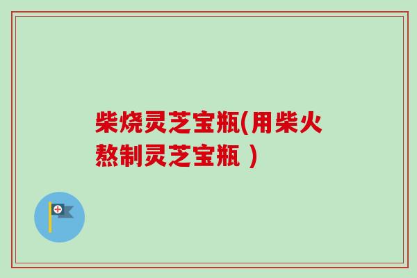 柴烧灵芝宝瓶(用柴火熬制灵芝宝瓶 )