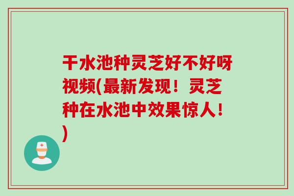 干水池种灵芝好不好呀视频(最新发现！灵芝种在水池中效果惊人！)
