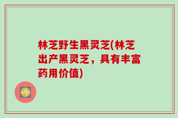 林芝野生黑灵芝(林芝出产黑灵芝，具有丰富药用价值)