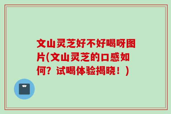 文山灵芝好不好喝呀图片(文山灵芝的口感如何？试喝体验揭晓！)