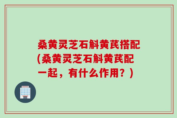 桑黄灵芝石斛黄芪搭配(桑黄灵芝石斛黄芪配一起，有什么作用？)