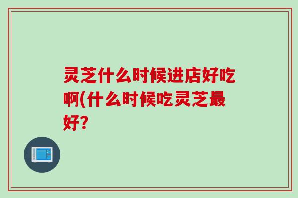 灵芝什么时候进店好吃啊(什么时候吃灵芝最好？