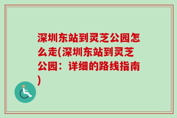 深圳东站到灵芝公园怎么走(深圳东站到灵芝公园：详细的路线指南)