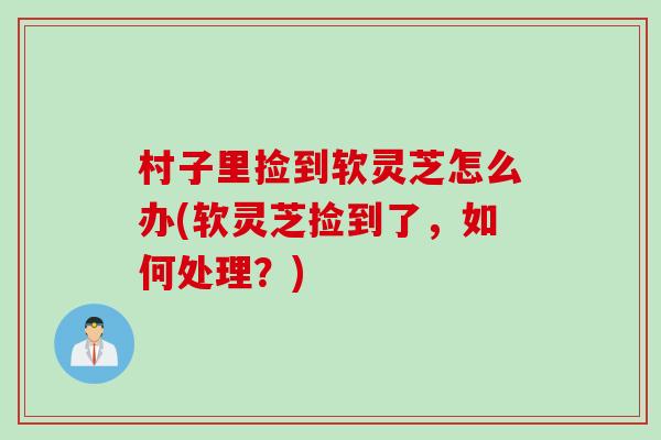 村子里捡到软灵芝怎么办(软灵芝捡到了，如何处理？)