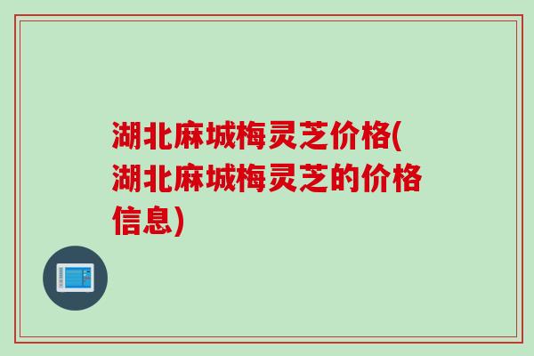 湖北麻城梅灵芝价格(湖北麻城梅灵芝的价格信息)