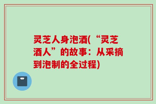灵芝人身泡酒(“灵芝酒人”的故事：从采摘到泡制的全过程)