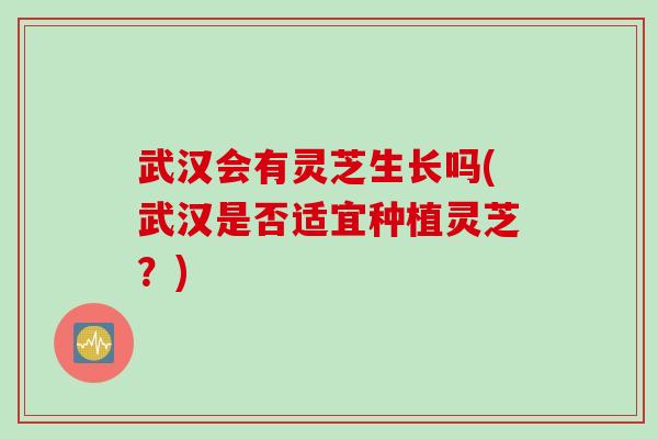 武汉会有灵芝生长吗(武汉是否适宜种植灵芝？)