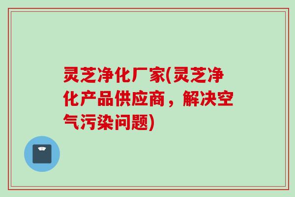 灵芝净化厂家(灵芝净化产品供应商，解决空气污染问题)