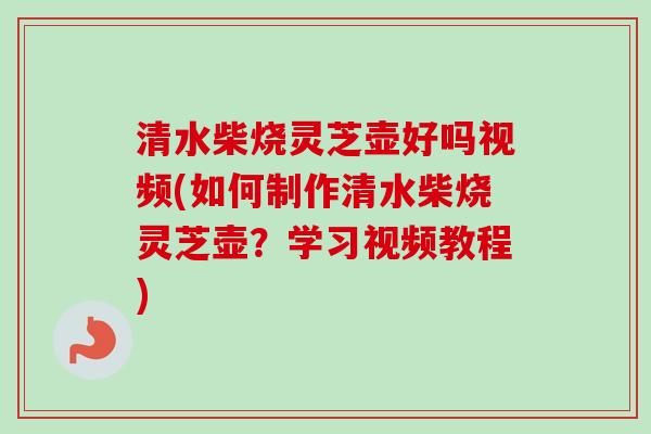 清水柴烧灵芝壶好吗视频(如何制作清水柴烧灵芝壶？学习视频教程)