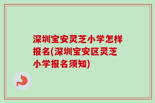 深圳宝安灵芝小学怎样报名(深圳宝安区灵芝小学报名须知)