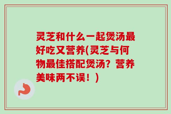 灵芝和什么一起煲汤最好吃又营养(灵芝与何物最佳搭配煲汤？营养美味两不误！)