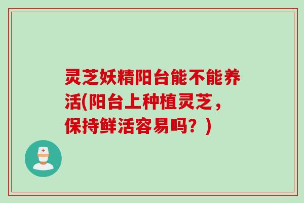 灵芝妖精阳台能不能养活(阳台上种植灵芝，保持鲜活容易吗？)