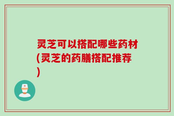 灵芝可以搭配哪些药材(灵芝的药膳搭配推荐)