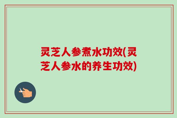 灵芝人参煮水功效(灵芝人参水的养生功效)