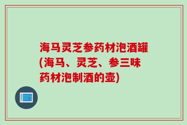 海马灵芝参药材泡酒罐(海马、灵芝、参三味药材泡制酒的壶)
