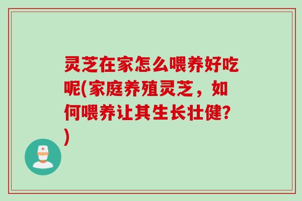 灵芝在家怎么喂养好吃呢(家庭养殖灵芝，如何喂养让其生长壮健？)