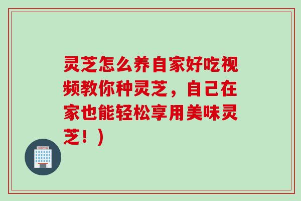 灵芝怎么养自家好吃视频教你种灵芝，自己在家也能轻松享用美味灵芝！)