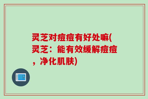 灵芝对痘痘有好处嘛(灵芝：能有效缓解痘痘，净化肌肤)