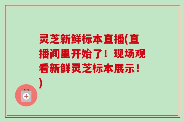 灵芝新鲜标本直播(直播间里开始了！现场观看新鲜灵芝标本展示！)