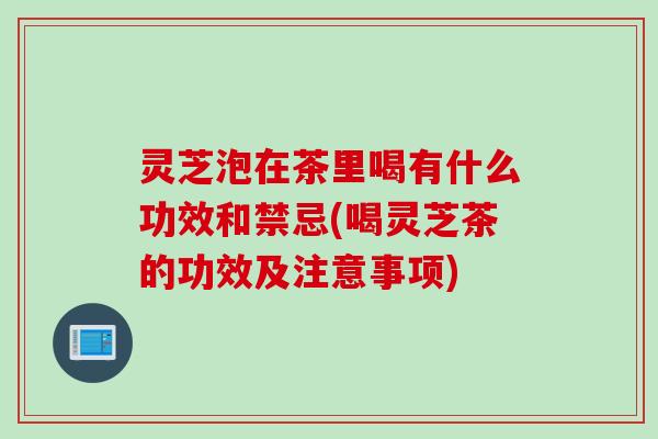 灵芝泡在茶里喝有什么功效和禁忌(喝灵芝茶的功效及注意事项)