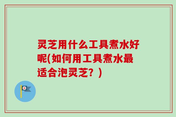 灵芝用什么工具煮水好呢(如何用工具煮水最适合泡灵芝？)