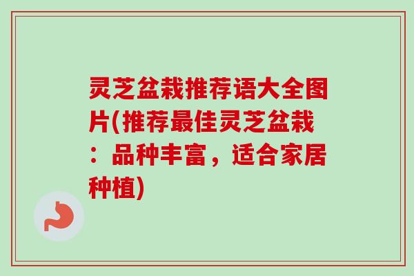 灵芝盆栽推荐语大全图片(推荐最佳灵芝盆栽：品种丰富，适合家居种植)