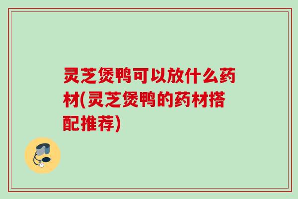 灵芝煲鸭可以放什么药材(灵芝煲鸭的药材搭配推荐)