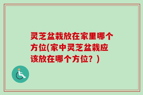 灵芝盆栽放在家里哪个方位(家中灵芝盆栽应该放在哪个方位？)