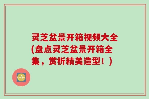 灵芝盆景开箱视频大全(盘点灵芝盆景开箱全集，赏析精美造型！)