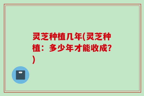 灵芝种植几年(灵芝种植：多少年才能收成？)