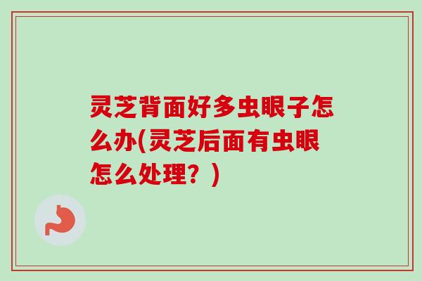 灵芝背面好多虫眼子怎么办(灵芝后面有虫眼怎么处理？)