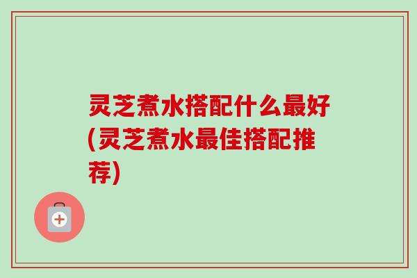 灵芝煮水搭配什么最好(灵芝煮水最佳搭配推荐)