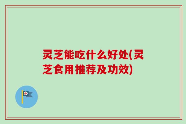 灵芝能吃什么好处(灵芝食用推荐及功效)
