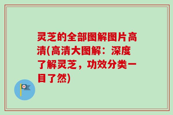 灵芝的全部图解图片高清(高清大图解：深度了解灵芝，功效分类一目了然)