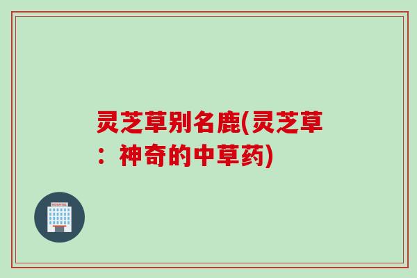 灵芝草别名鹿(灵芝草：神奇的中草药)
