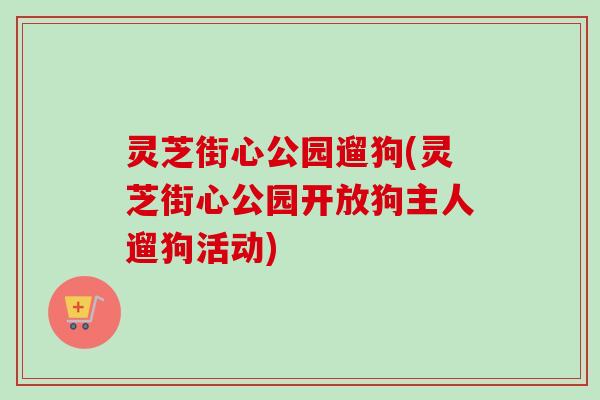 灵芝街心公园遛狗(灵芝街心公园开放狗主人遛狗活动)