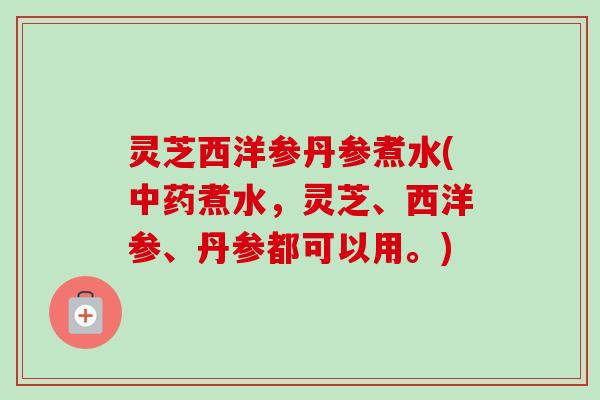 灵芝西洋参丹参煮水(中药煮水，灵芝、西洋参、丹参都可以用。)