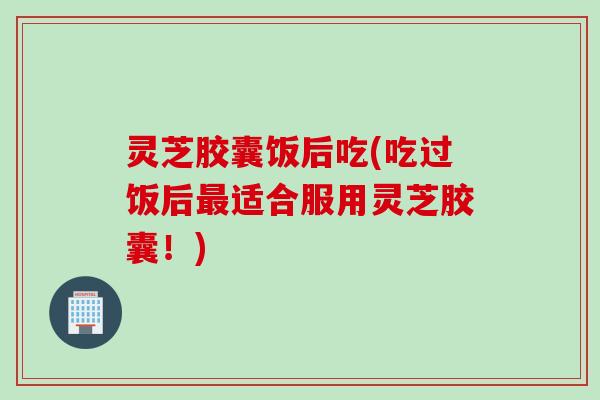灵芝胶囊饭后吃(吃过饭后最适合服用灵芝胶囊！)