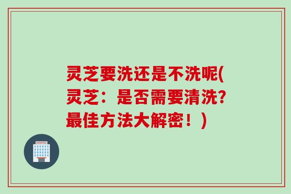 灵芝要洗还是不洗呢(灵芝：是否需要清洗？最佳方法大解密！)