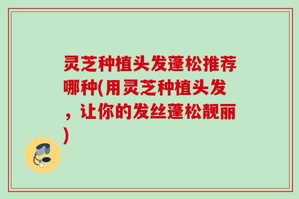 灵芝种植头发蓬松推荐哪种(用灵芝种植头发，让你的发丝蓬松靓丽)