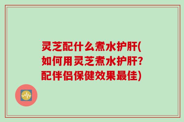 灵芝配什么煮水(如何用灵芝煮水?配伴侣保健效果佳) 灵芝配什么煮水(如何用灵芝煮水?配伴侣保健效果佳)