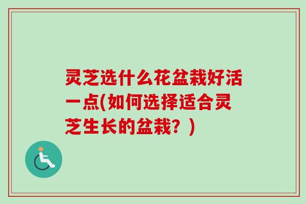 灵芝选什么花盆栽好活一点(如何选择适合灵芝生长的盆栽？)