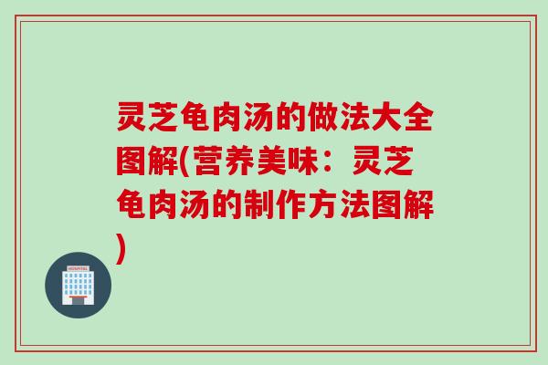 灵芝龟肉汤的做法大全图解(营养美味：灵芝龟肉汤的制作方法图解)