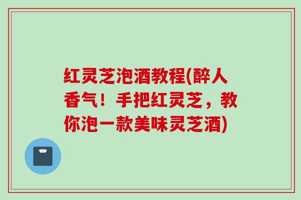 红灵芝泡酒教程(醉人香气！手把红灵芝，教你泡一款美味灵芝酒)